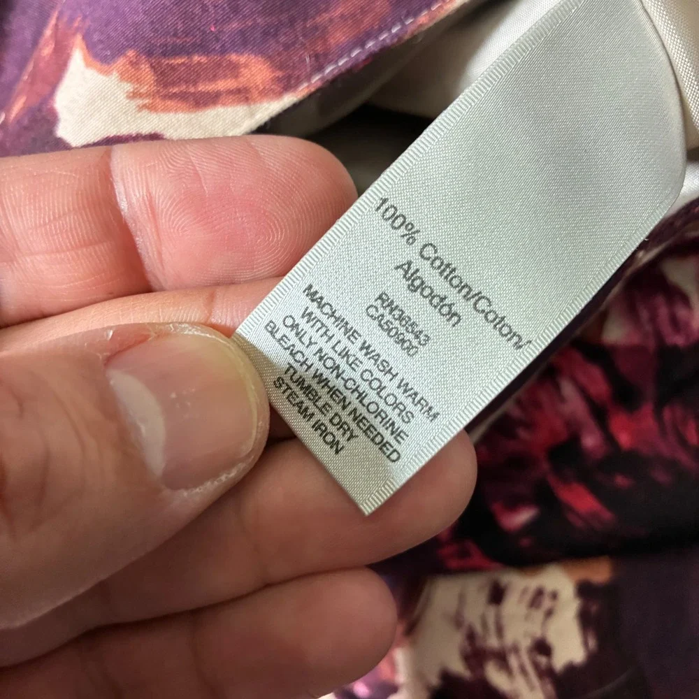 Van Heusen‎ Studio Floral Pencil Skirt Womens 8 Tan Purple Cotton Workwear